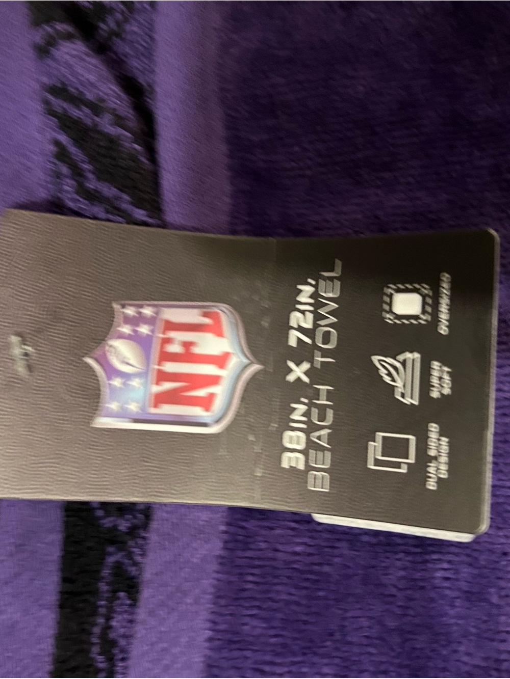 NFL Baltimore Ravens, new Purple and Black Beach Towel with Official Logo